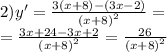 2)y' = \frac{3(x + 8) - (3x - 2)}{ {(x + 8)}^{2} } = \\ = \frac{3x + 24 - 3x + 2}{ {(x + 8)}^{2} } = \frac{26}{ {(x + 8)}^{2} }