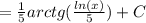 = \frac{1}{5} arctg( \frac{ ln(x) }{5} ) + C \\