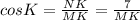 cosK=\frac{NK}{MK}=\frac{7}{MK}