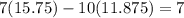 7(15.75) - 10(11.875) = 7