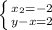 \left \{ {{x_{2}=-2} \atop {y-x=2}} \right.