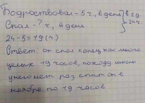 24. Koт Том бодрствовал по 5 часов в день в ноябре. Сколько часов онcпал​