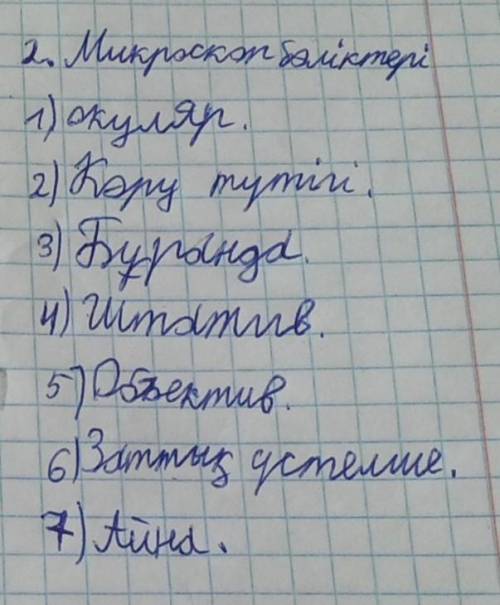 36 беттегі микроскоптың құрылысын суретін салып алыңыздар.Кроссвордты шешіңіздер