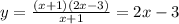 y=\frac{(x+1)(2x-3)}{x+1}=2x-3