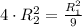 4\cdot R_2^2 = \frac{R_1^2}{9}