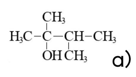 Напишите структурные формулы следующих веществ: а) 2,3-диметилбутанол-2; б) 3,3-диметилбутанол-2; в)