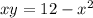 xy=12-x^2