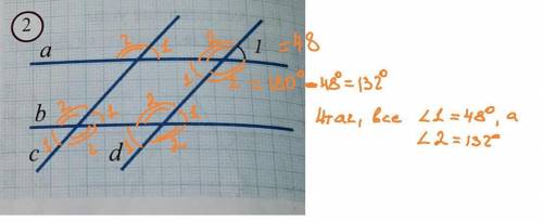 3. Пусть а|| b, c|d и 21=48° на рисунке 2.Найдите остальные углы.​