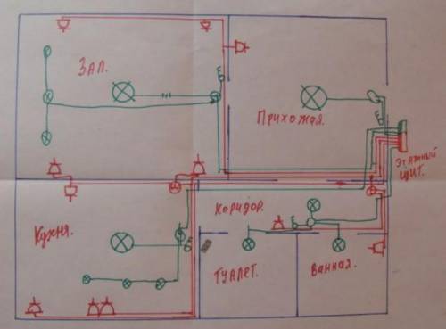 Схема электропроводки своей квартиры.