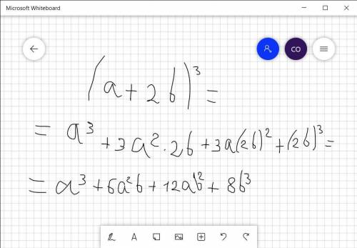 Выполните возведение в степень (а+2b)³​