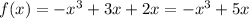 f(x) = -x^3 +3x + 2x = -x^3 + 5x\\