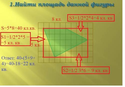 Найди площадь данной фигуры:​