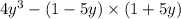 4 {y}^{3} - (1 - 5y) \times (1 + 5y)