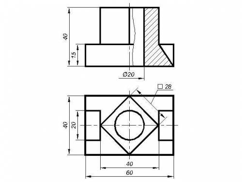 Перечертите один из них и соединителя часть вида с частью разреза. Нанесите размеры