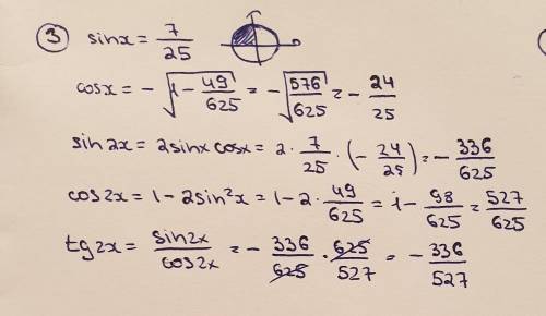 с решением Решите уравнение: 2.1) sin^2 2x-соs^2 2x=1 2.2) 2sinx=sin2x 2.3) (cosx-sinx)^2=1-2sin2xНа