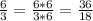 \frac{6}{3}=\frac{6*6}{3*6}=\frac{36}{18}