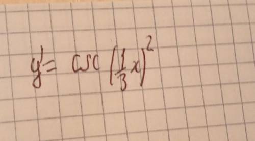 Найдите производную функции y=3ctg(-1/3x)