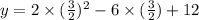 y=2\times({3\over2})^2-6\times({3\over2})+12