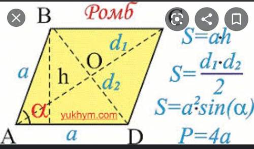 Дан ромб ABCD АС-ВD=2 см площадь АВСD 24 кв см найти периметр ромба АВСD​