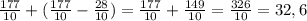 \frac{177}{10} + (\frac{177}{10} - \frac{28}{10} ) = \frac{177}{10} + \frac{149}{10} = \frac{326}{10} = 32,6