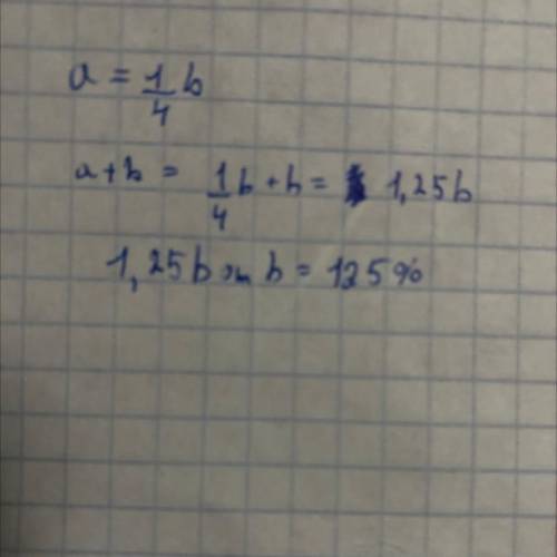 A составляет 25% от b. сколько % составляет a+b от b​