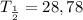 T_{\frac{1}{2} } =28,78