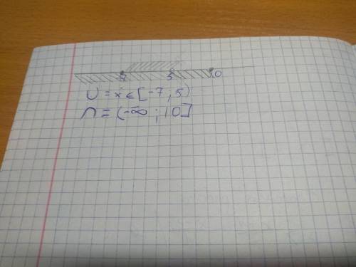 1. Изобразите на координатной прямой и запишите пересечение и объединение числовых промежутков: [-7;