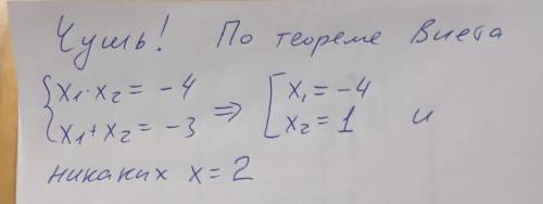 Один з коренів рівняння x^2 +3x-4=0 дорівнює 2.1.Знайдітьдругий корінь рівняння. ​