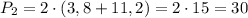 P_2=2\cdot (3,8+11,2)=2\cdot15=30