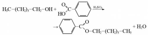 Напишіть рівняння реакції добування пентилового естеру бензойної кислоти