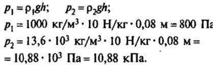 Висота стовпця води в склянці 15см який тиск води на склянці​