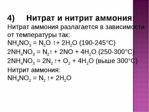 Термическое разложение аммония нитрата в ионном виде