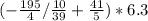 (-\frac{195}{4}/\frac{10}{39} +\frac{41}{5} )*6.3