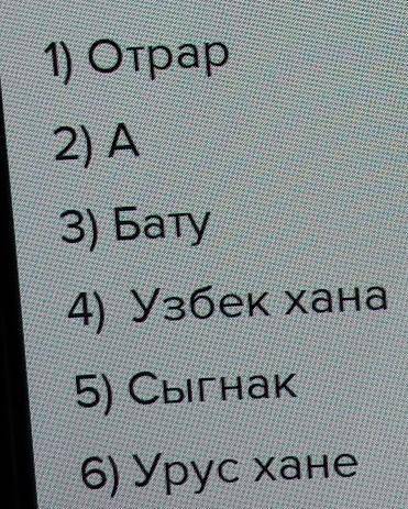 ) В течение 6 месяцев монголами продолжалась осада города А) Баласагун  Б) Сыгнак  В) Ашнас   Г) Отр