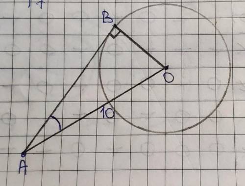 Iз точки А до кола з центром у точці О проведено дотичну АВ (В точка дотику). Знайдіть діаметр кола,