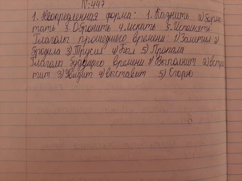 Прочитайте отрывок из 4-й главы книги «Алиса в Стране чудес». 447) Выпишите по 5-7 глаголов: 1) в не