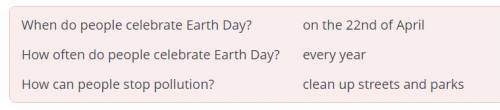 Help the planet. Lesson 2 00:0000:22Listen to the text and answer the questions.When do people celeb