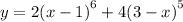 y = 2 {(x - 1)}^{6} + 4 {(3 - x)}^{5}