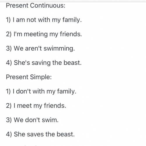 Task2 1)I (not be) with my family. 2) I (meet) my friends. 3) We (not swim) 4) She (save) the beast.