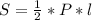 S = \frac{1}{2} * P * l