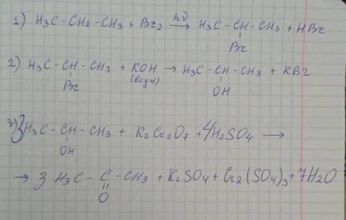 Напишите уравнения химических реакций, с которых можно осуществить следующие превращения: Пропан —&g