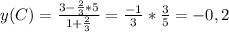 y(C)=\frac{3-\frac{2}{3} *5}{1+\frac{2}{3} } =\frac{-1}{3} *\frac{3}{5}=-0,2