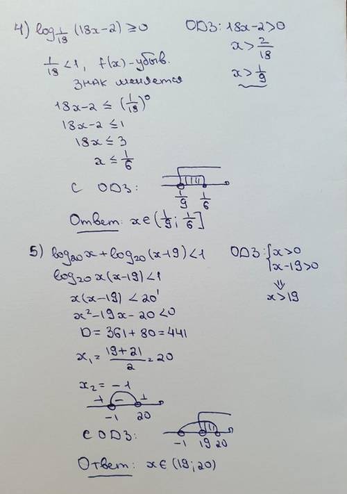 Решить логарифмическое неравенство 4,5