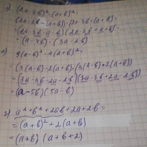 Представьте в виде произведения Количество связей: 3(2a-3b)^2-(a+b)^29(a-b)^2-4(a+b)^2a^2 + b^2 + 2a