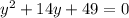 y^{2}+14y+49=0