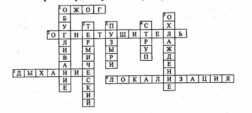 Кроссворд по горизонтали повреждение тканей тела мозговой температура средства для тушения пожаров о