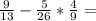 \frac{9}{13} -\frac{5}{26} *\frac{4}{9} =