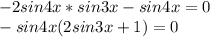 -2sin4x*sin3x-sin4x=0\\-sin4x(2sin3x+1)=0\\