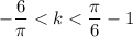 -\dfrac{6}{\pi} < k