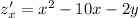 z'_x = {x}^{2} - 10x - 2y